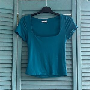 Teal Women's Square Neck Top